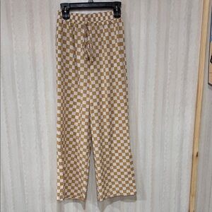 Checkered Brown and White Pants